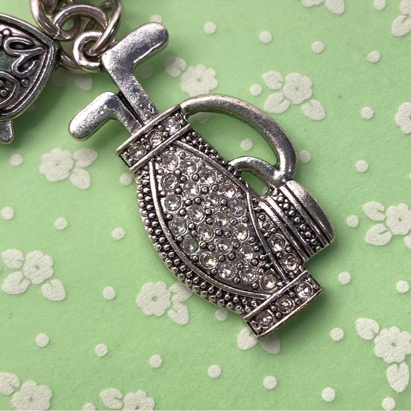 Rope Chain Chunky Golf Bag Rhinestones Bracelet - Picture 6 of 8